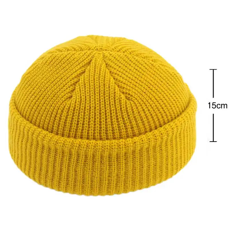 Hip Hop Beanie Knitted Hat Men Skullcap Women Winter Warm Brimless Unisex Baggy Melon Cap Cuff Docker Fisherman Beanies Hats