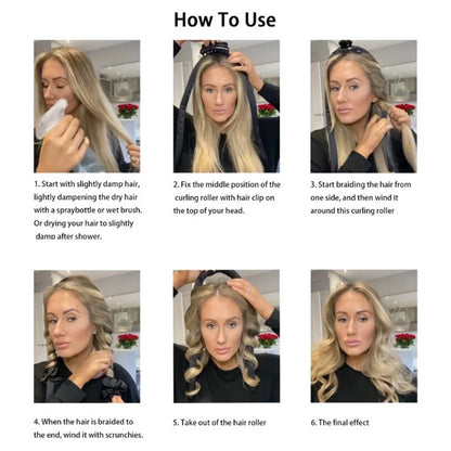 Hair Accessories For Women Clip Soft Hair Curlers Heatless Curling Rod Headband Hair Styling Tools Curling Ribbon Modeling Set