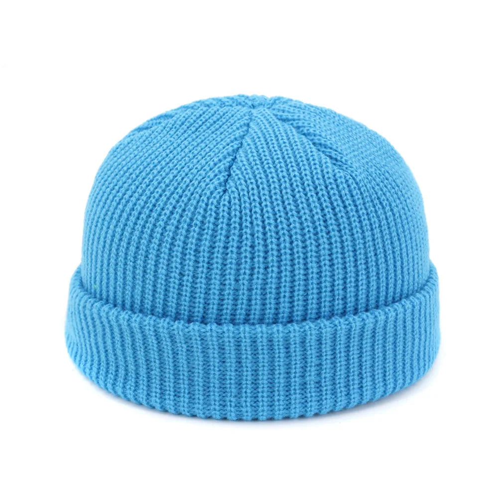 Hip Hop Beanie Knitted Hat Men Skullcap Women Winter Warm Brimless Unisex Baggy Melon Cap Cuff Docker Fisherman Beanies Hats