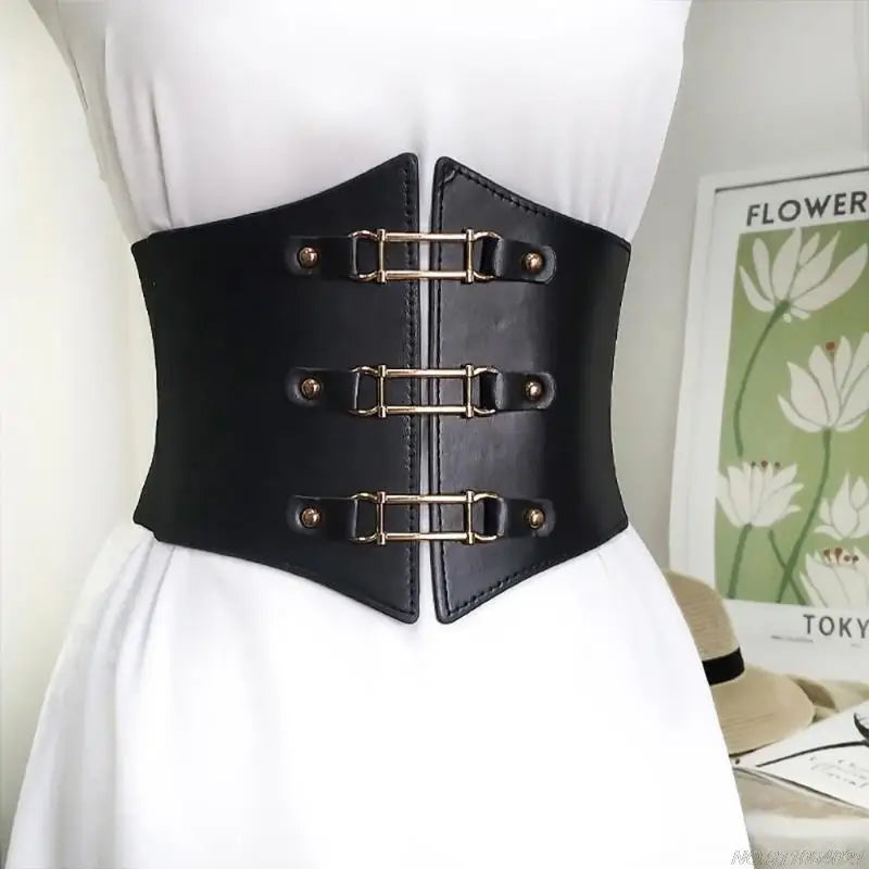 Belts For Women Dresses Waist Buckle Bandage Corset Wide Pu Leather Slimming Body Belts for Women Elastic High Waist wholesales