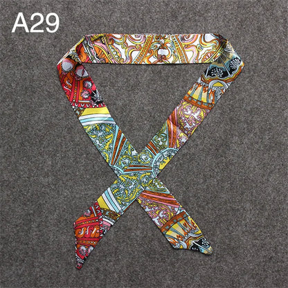 New Skinny Scarves Handle Bag Scarf Brand Silk Scarf For Women Fashion Head Scarf Wraps Bag Decoration Dropshipp