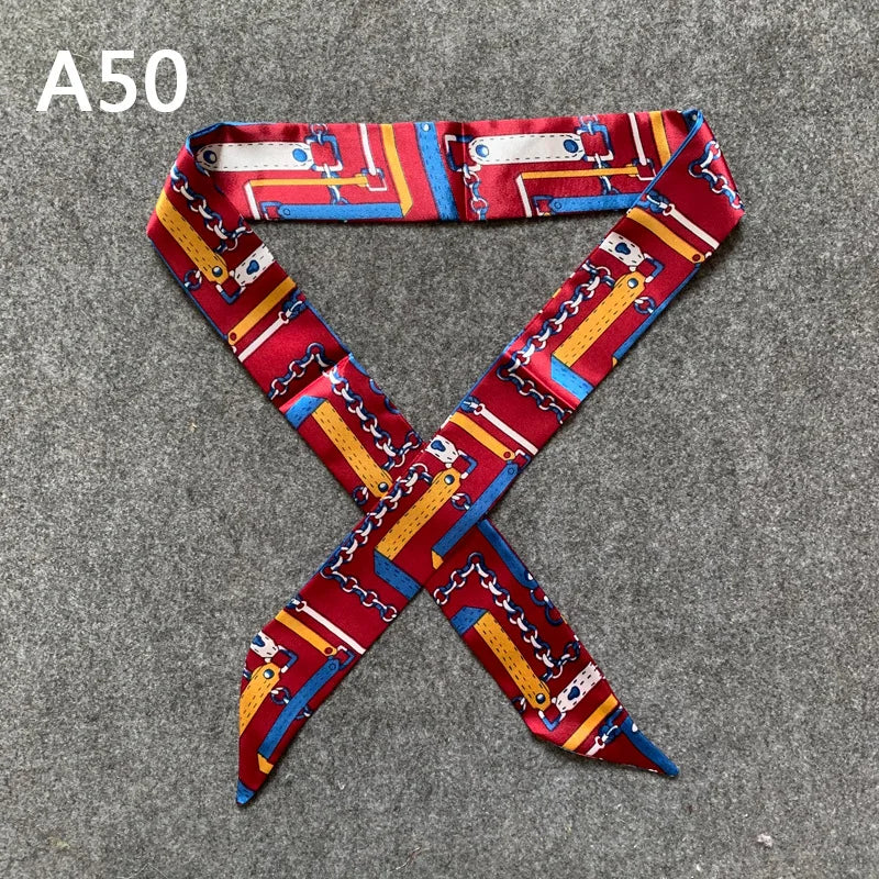 New Skinny Scarves Handle Bag Scarf Brand Silk Scarf For Women Fashion Head Scarf Wraps Bag Decoration Dropshipp