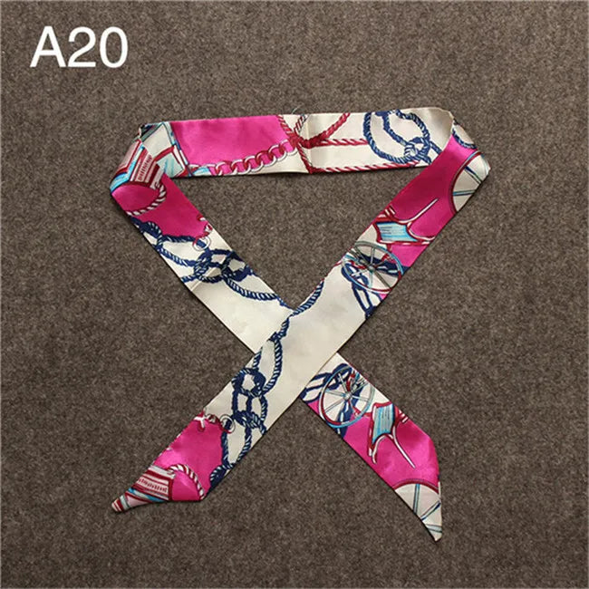 New Skinny Scarves Handle Bag Scarf Brand Silk Scarf For Women Fashion Head Scarf Wraps Bag Decoration Dropshipp