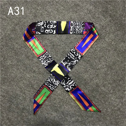 New Skinny Scarves Handle Bag Scarf Brand Silk Scarf For Women Fashion Head Scarf Wraps Bag Decoration Dropshipp