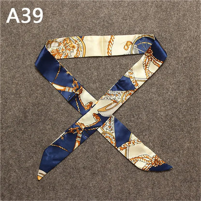 New Skinny Scarves Handle Bag Scarf Brand Silk Scarf For Women Fashion Head Scarf Wraps Bag Decoration Dropshipp