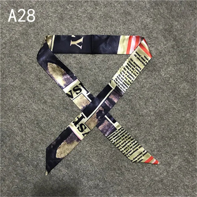 New Skinny Scarves Handle Bag Scarf Brand Silk Scarf For Women Fashion Head Scarf Wraps Bag Decoration Dropshipp