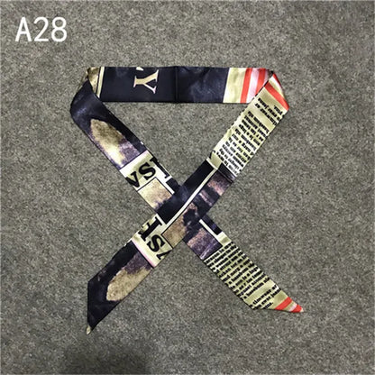 New Skinny Scarves Handle Bag Scarf Brand Silk Scarf For Women Fashion Head Scarf Wraps Bag Decoration Dropshipp