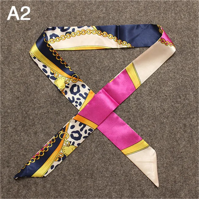 New Skinny Scarves Handle Bag Scarf Brand Silk Scarf For Women Fashion Head Scarf Wraps Bag Decoration Dropshipp