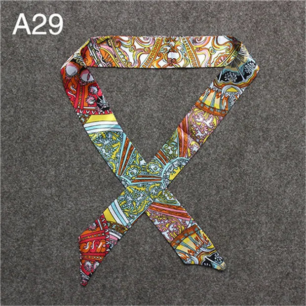 New Skinny Scarves Handle Bag Scarf Brand Silk Scarf For Women Fashion Head Scarf Wraps Bag Decoration Dropshipp