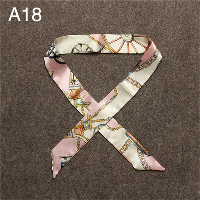 New Skinny Scarves Handle Bag Scarf Brand Silk Scarf For Women Fashion Head Scarf Wraps Bag Decoration Dropshipp