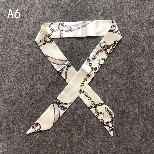 New Skinny Scarves Handle Bag Scarf Brand Silk Scarf For Women Fashion Head Scarf Wraps Bag Decoration Dropshipp