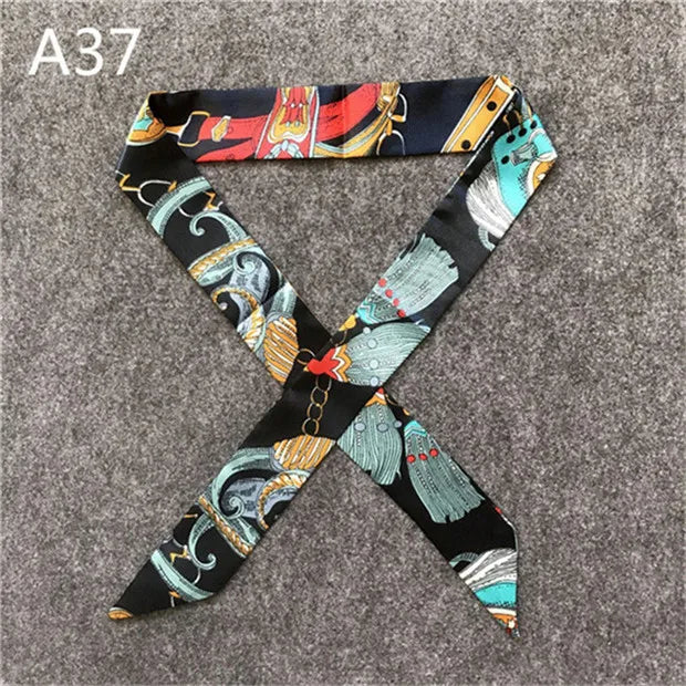 New Skinny Scarves Handle Bag Scarf Brand Silk Scarf For Women Fashion Head Scarf Wraps Bag Decoration Dropshipp
