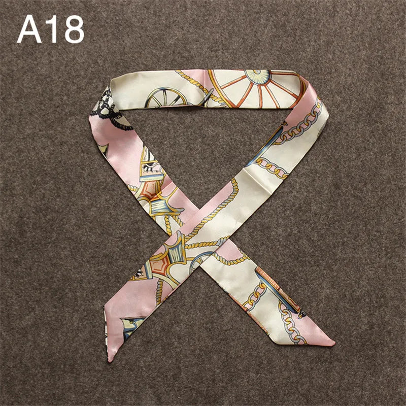 New Skinny Scarves Handle Bag Scarf Brand Silk Scarf For Women Fashion Head Scarf Wraps Bag Decoration Dropshipp
