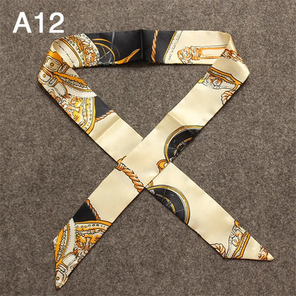 New Skinny Scarves Handle Bag Scarf Brand Silk Scarf For Women Fashion Head Scarf Wraps Bag Decoration Dropshipp