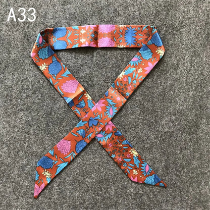 New Skinny Scarves Handle Bag Scarf Brand Silk Scarf For Women Fashion Head Scarf Wraps Bag Decoration Dropshipp