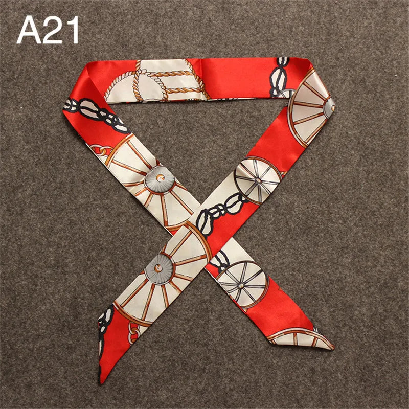 New Skinny Scarves Handle Bag Scarf Brand Silk Scarf For Women Fashion Head Scarf Wraps Bag Decoration Dropshipp