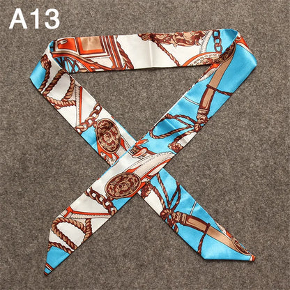 New Skinny Scarves Handle Bag Scarf Brand Silk Scarf For Women Fashion Head Scarf Wraps Bag Decoration Dropshipp