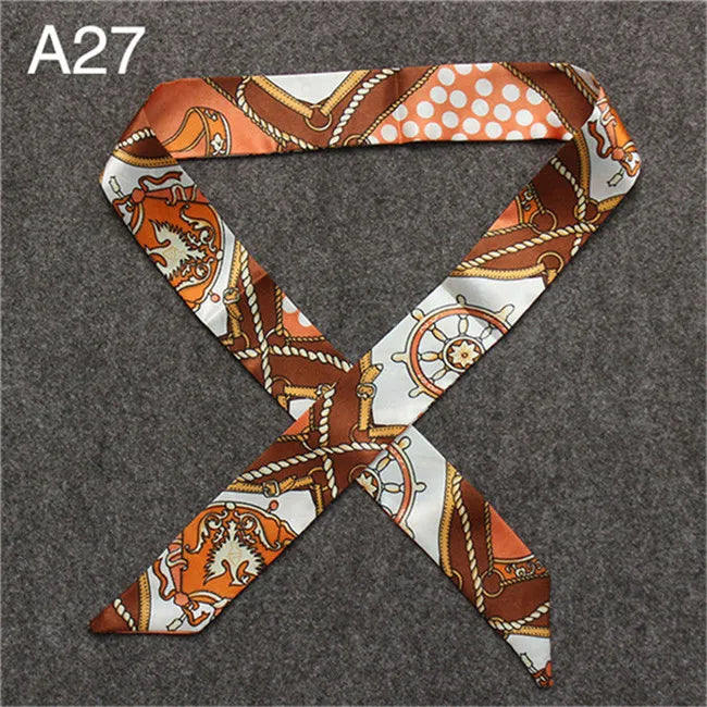 New Skinny Scarves Handle Bag Scarf Brand Silk Scarf For Women Fashion Head Scarf Wraps Bag Decoration Dropshipp