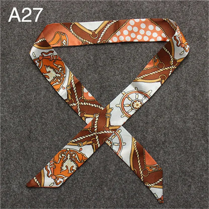 New Skinny Scarves Handle Bag Scarf Brand Silk Scarf For Women Fashion Head Scarf Wraps Bag Decoration Dropshipp