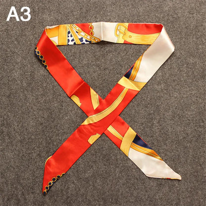 New Skinny Scarves Handle Bag Scarf Brand Silk Scarf For Women Fashion Head Scarf Wraps Bag Decoration Dropshipp