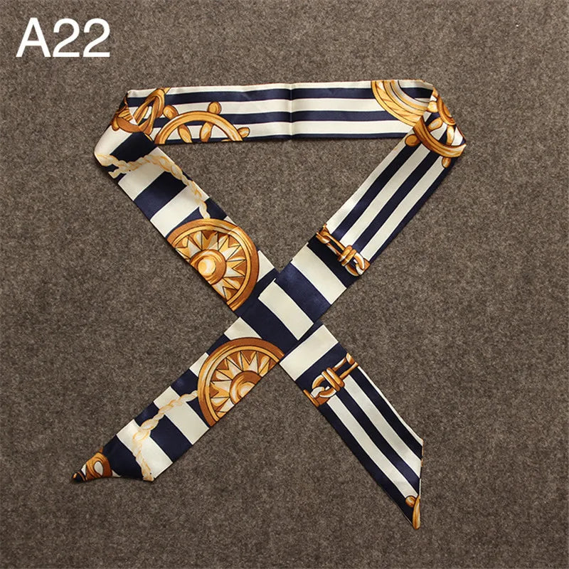 New Skinny Scarves Handle Bag Scarf Brand Silk Scarf For Women Fashion Head Scarf Wraps Bag Decoration Dropshipp