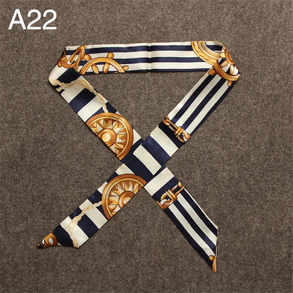New Skinny Scarves Handle Bag Scarf Brand Silk Scarf For Women Fashion Head Scarf Wraps Bag Decoration Dropshipp