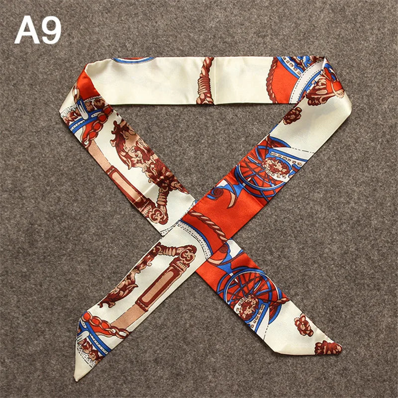 New Skinny Scarves Handle Bag Scarf Brand Silk Scarf For Women Fashion Head Scarf Wraps Bag Decoration Dropshipp