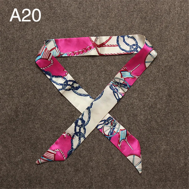New Skinny Scarves Handle Bag Scarf Brand Silk Scarf For Women Fashion Head Scarf Wraps Bag Decoration Dropshipp