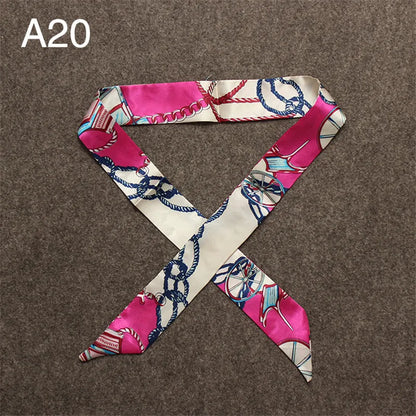 New Skinny Scarves Handle Bag Scarf Brand Silk Scarf For Women Fashion Head Scarf Wraps Bag Decoration Dropshipp