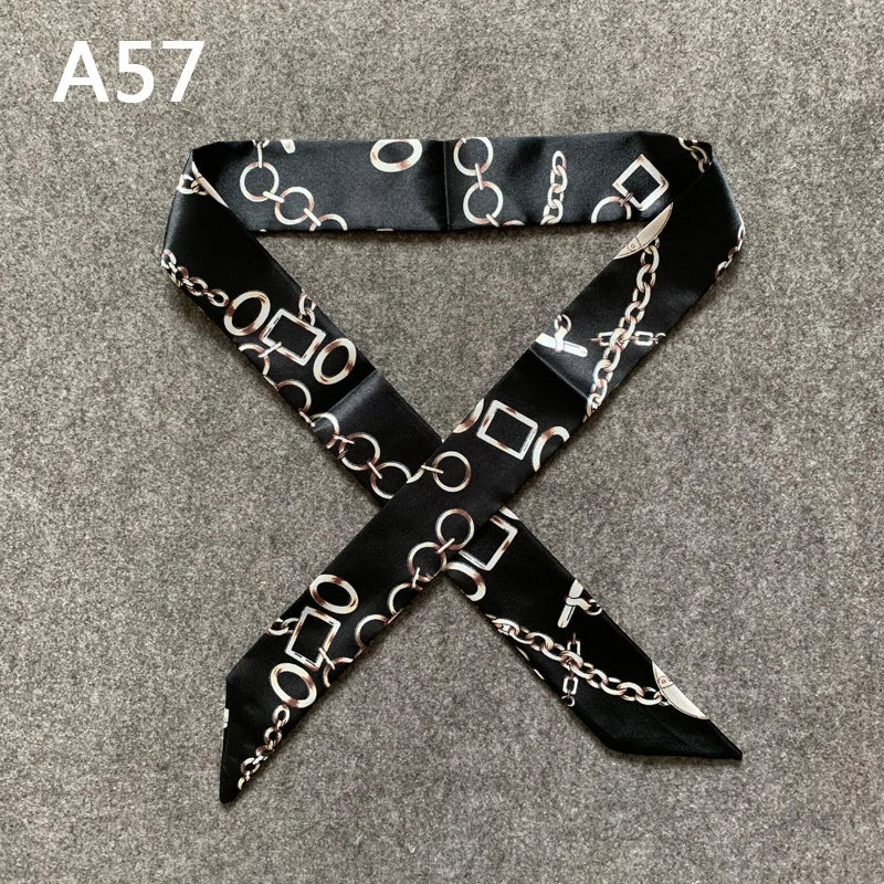 New Skinny Scarves Handle Bag Scarf Brand Silk Scarf For Women Fashion Head Scarf Wraps Bag Decoration Dropshipp