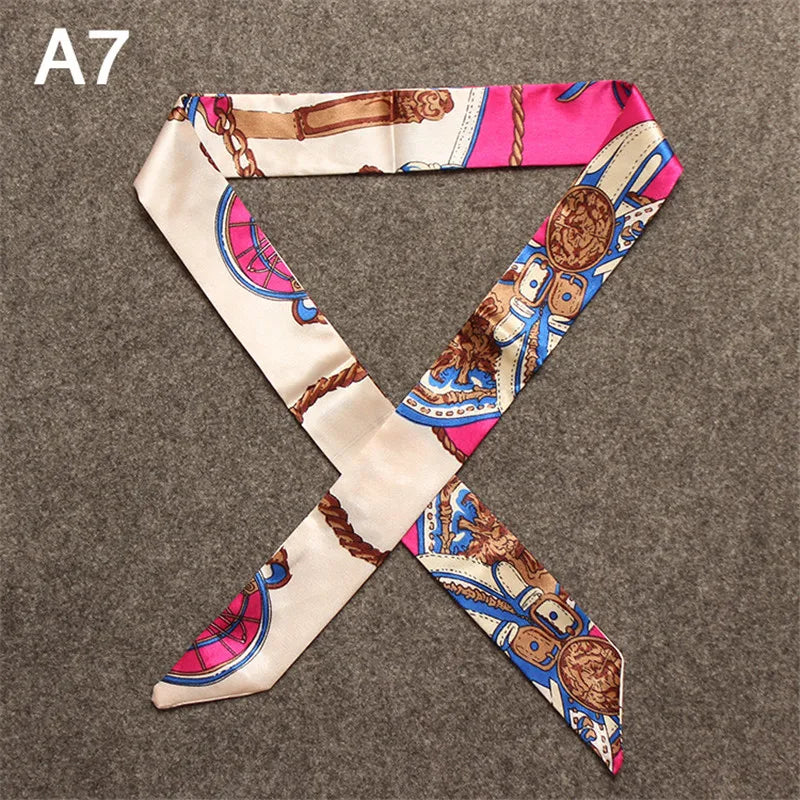 New Skinny Scarves Handle Bag Scarf Brand Silk Scarf For Women Fashion Head Scarf Wraps Bag Decoration Dropshipp