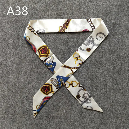 New Skinny Scarves Handle Bag Scarf Brand Silk Scarf For Women Fashion Head Scarf Wraps Bag Decoration Dropshipp