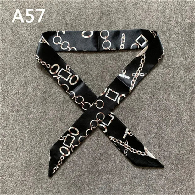 New Skinny Scarves Handle Bag Scarf Brand Silk Scarf For Women Fashion Head Scarf Wraps Bag Decoration Dropshipp