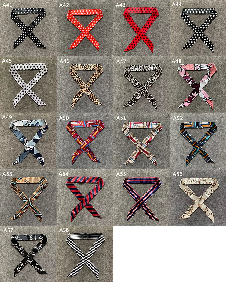 New Skinny Scarves Handle Bag Scarf Brand Silk Scarf For Women Fashion Head Scarf Wraps Bag Decoration Dropshipp