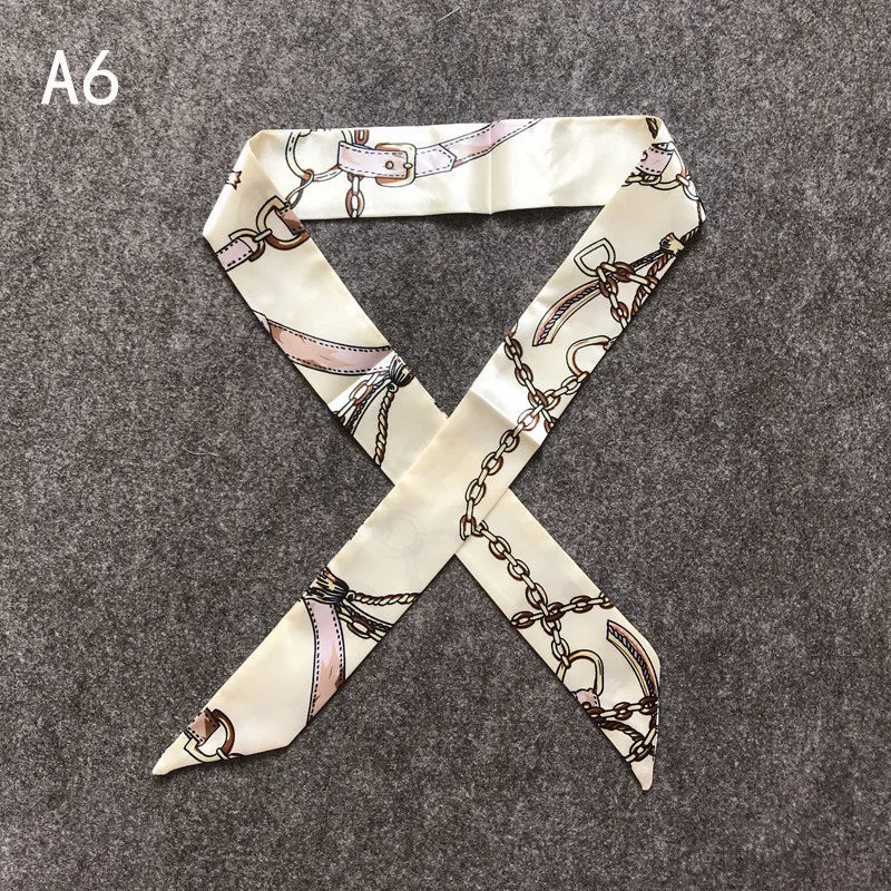 New Skinny Scarves Handle Bag Scarf Brand Silk Scarf For Women Fashion Head Scarf Wraps Bag Decoration Dropshipp