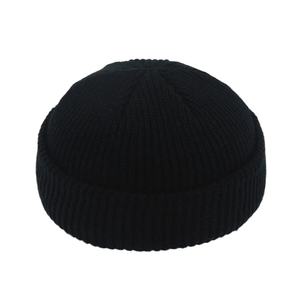 Hip Hop Beanie Knitted Hat Men Skullcap Women Winter Warm Brimless Unisex Baggy Melon Cap Cuff Docker Fisherman Beanies Hats
