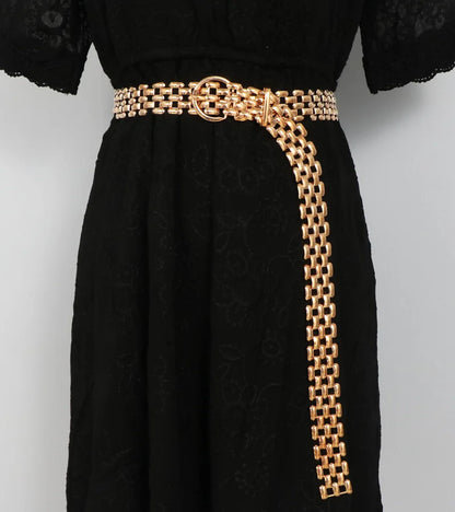 Belts for Women Luxury Fashion Cool Gold Silver Waist Chain New Trend Belt Decoration Suit Jeans Skirt Girdle Banquet Punk