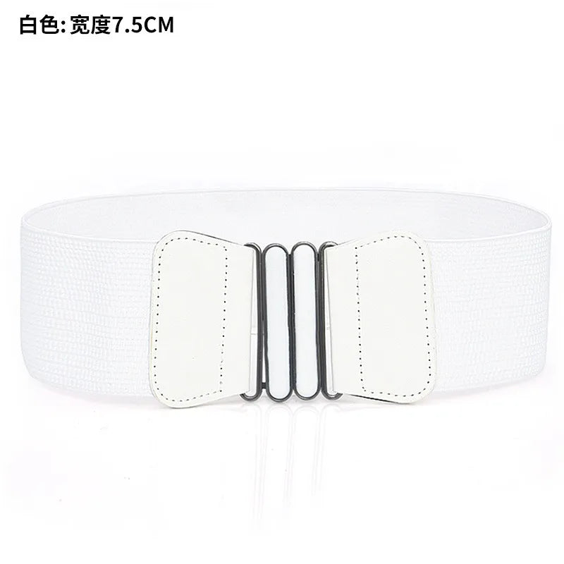 Belt For Women Lady 2023 Fashion Flower Elastic Stretch Waist Belt Wide Elasticated Waistbands Girls Dress Accessories