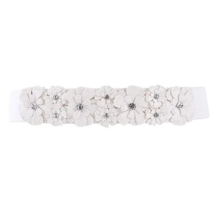 Belt For Women Lady 2023 Fashion Flower Elastic Stretch Waist Belt Wide Elasticated Waistbands Girls Dress Accessories