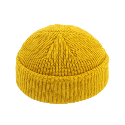 Hip Hop Beanie Knitted Hat Men Skullcap Women Winter Warm Brimless Unisex Baggy Melon Cap Cuff Docker Fisherman Beanies Hats