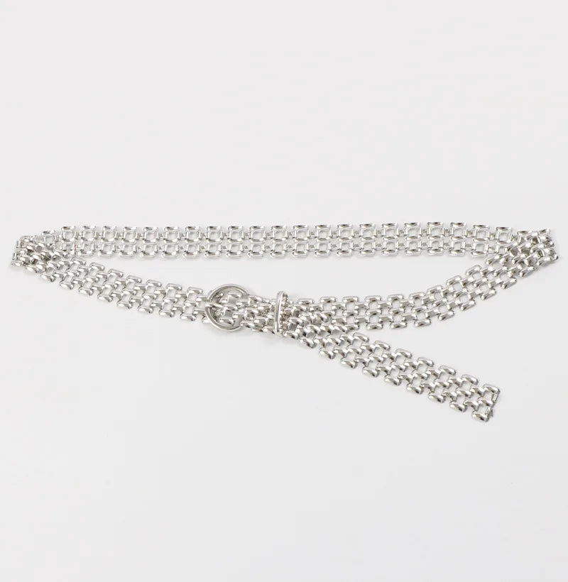 Belts for Women Luxury Fashion Cool Gold Silver Waist Chain New Trend Belt Decoration Suit Jeans Skirt Girdle Banquet Punk