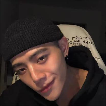 Hip Hop Beanie Knitted Hat Men Skullcap Women Winter Warm Brimless Unisex Baggy Melon Cap Cuff Docker Fisherman Beanies Hats