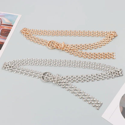 Belts for Women Luxury Fashion Cool Gold Silver Waist Chain New Trend Belt Decoration Suit Jeans Skirt Girdle Banquet Punk