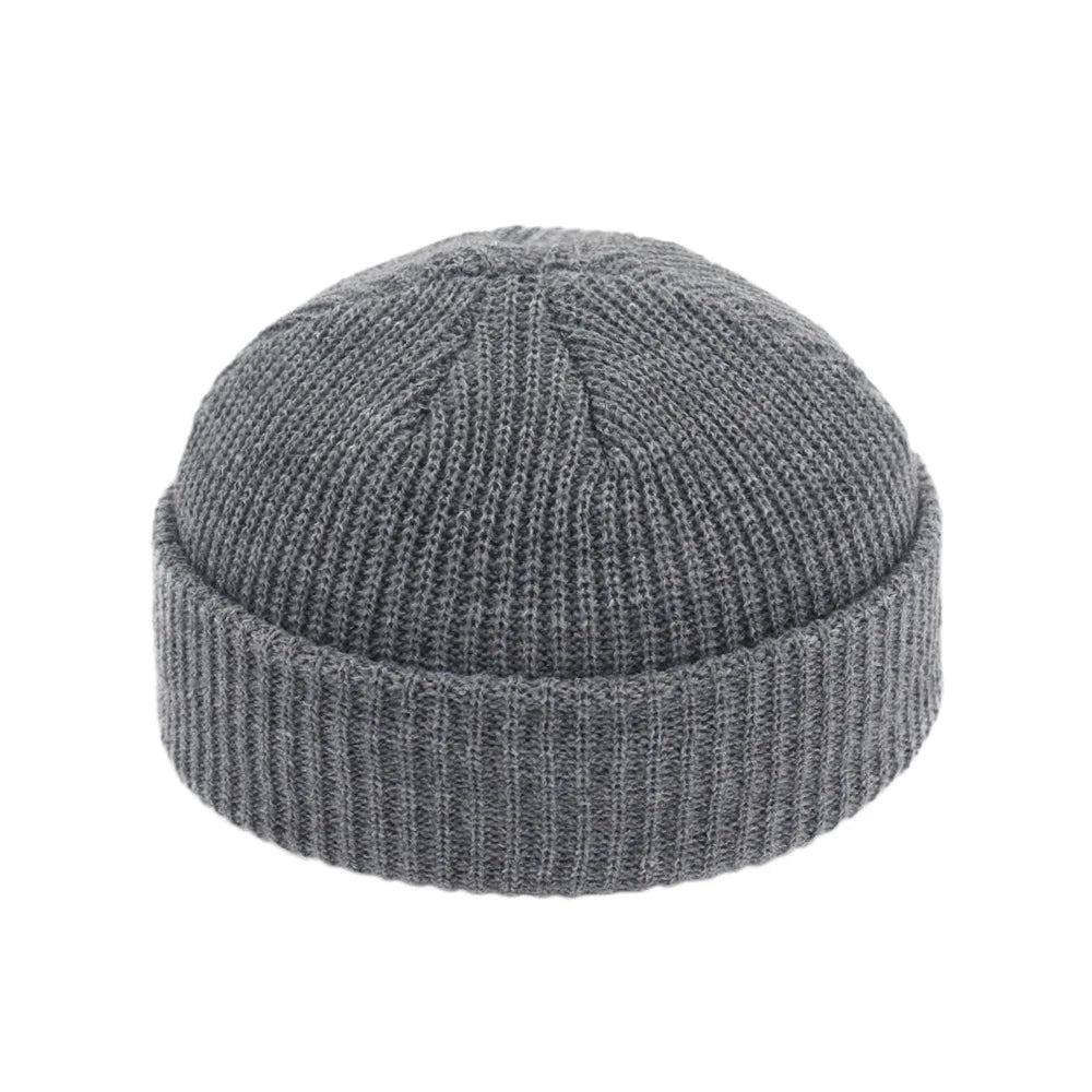 Hip Hop Beanie Knitted Hat Men Skullcap Women Winter Warm Brimless Unisex Baggy Melon Cap Cuff Docker Fisherman Beanies Hats