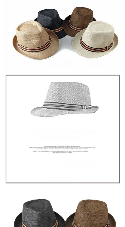 Women Beach Hats in Spring Summer British European and American Jazz Hats Men Fedoras Straw Hats Outdoor Travel Bucket Sun Hats