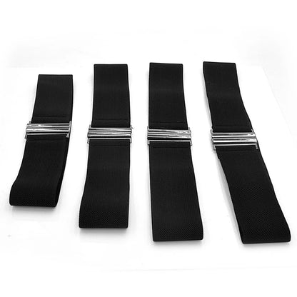 Elastic Band Wide Belts Simple Down Coat Waist Belt Female Buckle Black Strap Dress Decoration Accessories