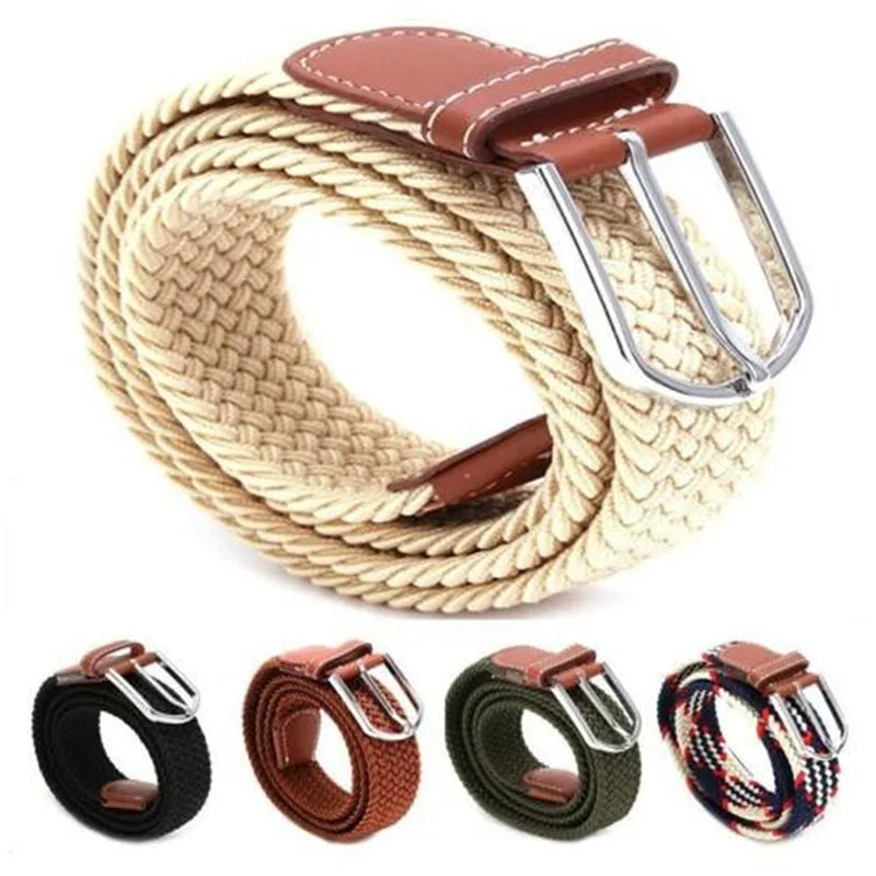 Men Belts Fashion Unisex Jeans Belts Adjustable Belt Men Outdoor Travel Hunting Waist Belt Automatic Plastic Buckle for Pants