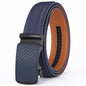 Men Leather Belt Alloy Automatic Buckle Male Belt Man Fashion Belts Genuine Leather Luxury Belts for Men Business Designer Blue
