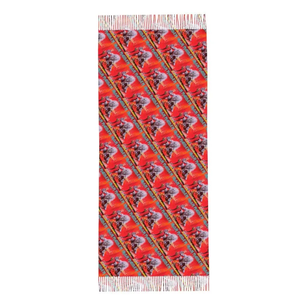 Custom Female Large British Heavy Metal Rock Iron Maidens Scarves Women Winter Soft Warm Tassel Shawl Wraps Scarf