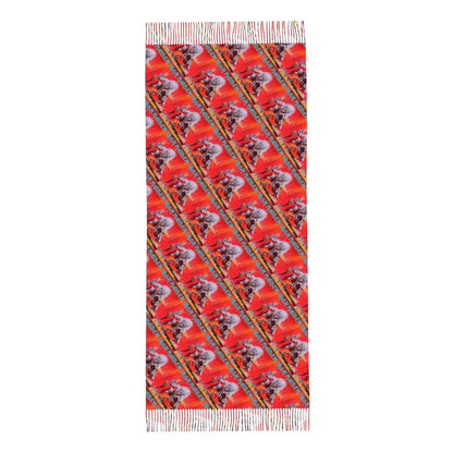 Custom Female Large British Heavy Metal Rock Iron Maidens Scarves Women Winter Soft Warm Tassel Shawl Wraps Scarf